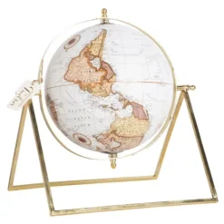 Kirkland's Home White Globe With Gold Linear Base- Statues & Figurines