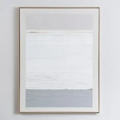 Kirkland's Home White Gray Abstract Framed Wall Art- Framed Art