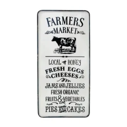 Kirkland's Home White Iron Farmer'S Market Wall Plaque- Wall Quotes & Signs