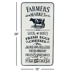 Kirkland's Home White Iron Farmer'S Market Wall Plaque- Wall Quotes & Signs