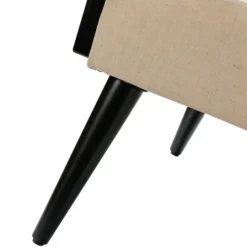 Kirkland's Home White Linen And Rattan Accent Chair- Accent Chairs