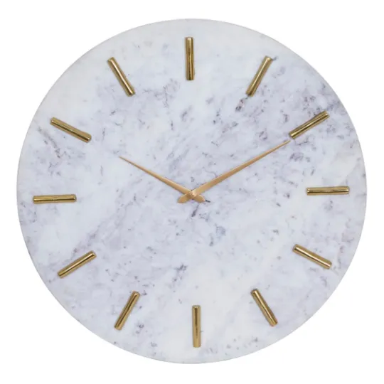 Kirkland's Home White Marble And Gold Accent Wall Clock, 20 In.- Clocks