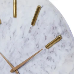 Kirkland's Home White Marble And Gold Accent Wall Clock, 20 In.- Clocks