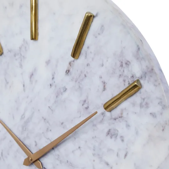 Kirkland's Home White Marble And Gold Accent Wall Clock, 20 In.- Clocks