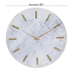 Kirkland's Home White Marble And Gold Accent Wall Clock, 20 In.- Clocks