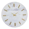 Kirkland's Home White Marble And Gold Accent Wall Clock, 15 In.- Clocks