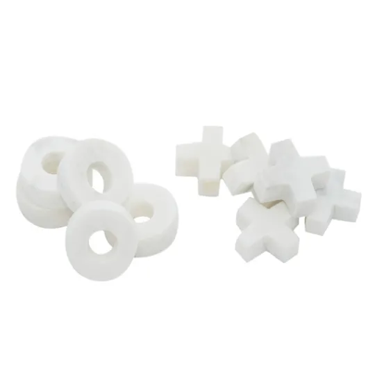 Kirkland's Home White Marble And Gold Tic Tac Toe Board- Decorative Accents