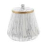 Kirkland's Home White Marble Oval Jar- Decorative Bowls & Jars