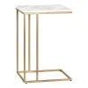 Kirkland's Home White Marble Top Gold Metal C-Table- Accent & End Tables