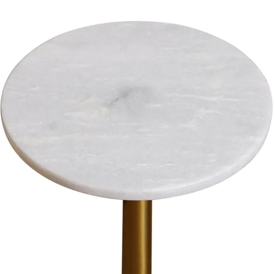 Kirkland's Home White Marble Top Tapered Base Accent Table, 10 In.- Accent & End Tables