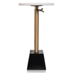 Kirkland's Home White Marble Top Tapered Base Accent Table, 12 In.- Accent & End Tables