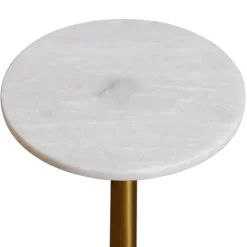Kirkland's Home White Marble Top Tapered Base Accent Table, 12 In.- Accent & End Tables