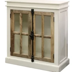 Kirkland's Home White Marengo Windowpane 2-Door Cabinet- Cabinets & Sideboards