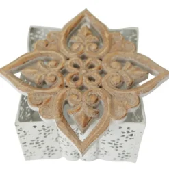 Kirkland's Home White Metal And Carved Wood Boxes, Set Of 3- Baskets & Boxes