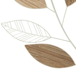 Kirkland's Home White Metal And Reed Leaf Wall Plaque- Wall Plaques