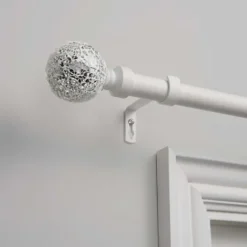 Kirkland's Home White Mirrored Mosaic Curtain Rod, 120 In.- Curtain Rods & Hardware