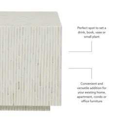 Kirkland's Home White Mother Of Pearl Striped Side Table- Accent & End Tables