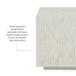 Kirkland's Home White Mother Of Pearl Striped Side Table- Accent & End Tables