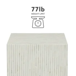 Kirkland's Home White Mother Of Pearl Striped Side Table- Accent & End Tables