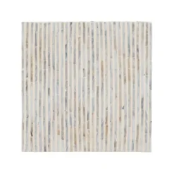 Kirkland's Home White Mother Of Pearl Striped Side Table- Accent & End Tables
