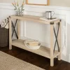 Kirkland's Home White Oak Farmhouse X-Frame Console Table- Console Tables