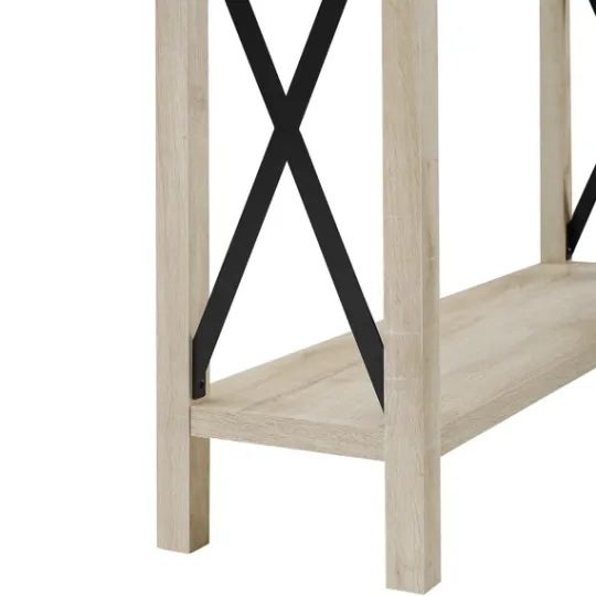 Kirkland's Home White Oak Farmhouse X-Frame Console Table- Console Tables