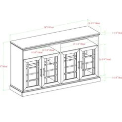 Kirkland's Home White Oak Glass Door Tv Stand, 58 In.- Tv Stands & Media Consoles