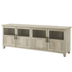 Kirkland's Home White Oak Glass Paneled Door Tv Stand- Tv Stands & Media Consoles