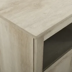 Kirkland's Home White Oak Glass Paneled Door Tv Stand- Tv Stands & Media Consoles