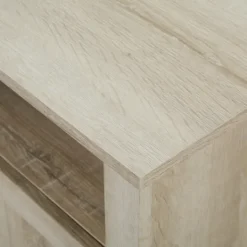 Kirkland's Home White Oak Grooved Door Corner Tv Stand- Tv Stands & Media Consoles