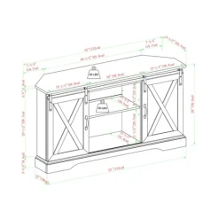 Kirkland's Home White Oak Sliding Barn Doors Corner Tv Stand- Tv Stands & Media Consoles