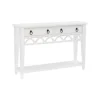 Kirkland's Home White Or Teal Paneled Fretwork Console Table- Console Tables