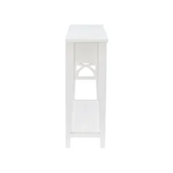 Kirkland's Home White Or Teal Paneled Fretwork Console Table- Console Tables
