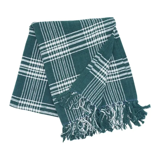 Kirkland's Home White Plaid Christmas Throw Blanket- Blankets & Throws
