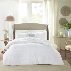 Kirkland's Home White Quilted King 5-Pc. Comforter Set- Comforters