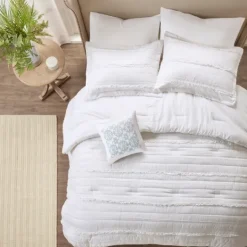 Kirkland's Home White Quilted King 5-Pc. Comforter Set- Comforters