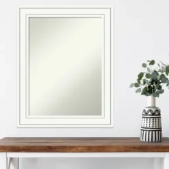 Kirkland's Home White Raised Frame Wall Mirror- Decorative Mirrors