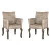 Kirkland's Home White Rattan Curved Legs Dining Chairs, Set Of 2- Dining Chairs