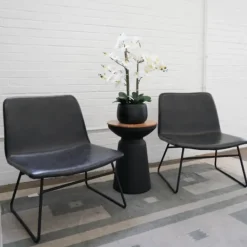 Kirkland's Home White Real Touch Orchid Arrangement In Black Pot- Arrangements & Greenery