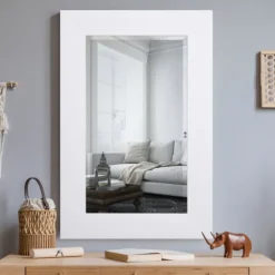 Kirkland's Home White Rectangular Frame Wall Mirror- Framed Mirrors