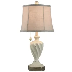 Kirkland's Home White Resin Swirl Table Lamp- Table Lamps