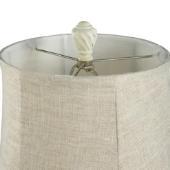 Kirkland's Home White Resin Swirl Table Lamp- Table Lamps
