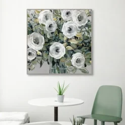 Kirkland's Home White Rose Parade Framed Canvas Art Print- Framed Art