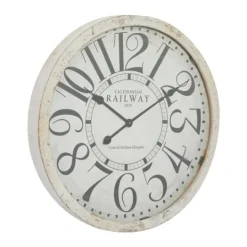 Kirkland's Home White Rustic Farmhouse Distressed Wall Clock- Clocks