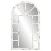 Kirkland's Home White Rustic Windowpane Arch Mirror- Decorative Mirrors