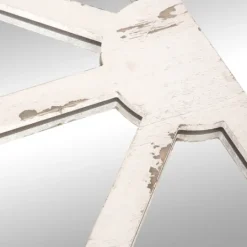 Kirkland's Home White Rustic Windowpane Arch Mirror- Decorative Mirrors