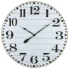 Kirkland's Home White Rustic Wood Plank Wall Clock- Clocks