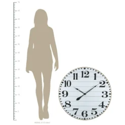 Kirkland's Home White Rustic Wood Plank Wall Clock- Clocks