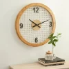 Kirkland's Home White Rustic Woven Farmhouse Wall Clock- Clocks