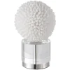 Kirkland's Home White Sea Shell Sphere Crystal Base Statue- Statues & Figurines